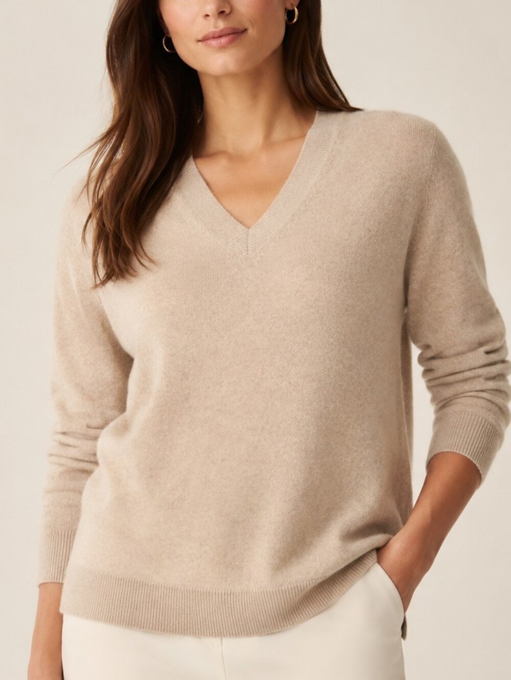 Lord & Taylor 100% Cashmere V-Neck Sweater Size M
